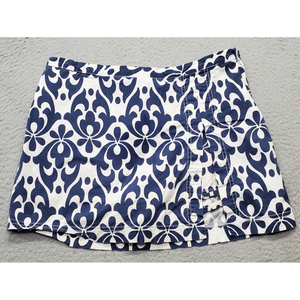 Tommy Hilfiger Skort Womens 12P Multi Printed‎ Lined Flat Front Vented Side Zip